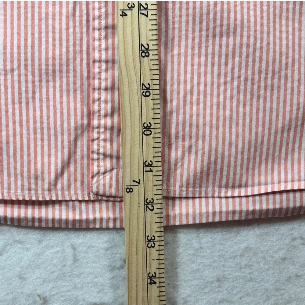 Ralph Lauren Golf Mens XL Red White Striped Button Down Shirt Long Sleeve Pony